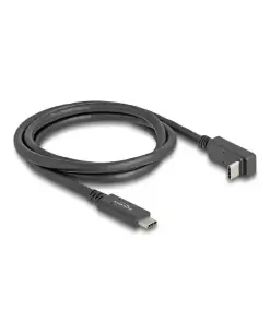 כבל תצוגה ונתונים USB-C 10Gbps HDR צד אחד מכופף 90° תומך PD 60W ז/ז DELOCK | 80034 | 4K