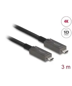 כבל תצוגה ונתונים USB-C 4K HDR אקטיבי על סיב אופטי תומך PD 3A ז/ז DELOCK | 84144 | 40K
