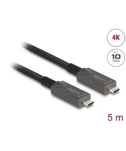 כבל תצוגה ונתונים USB-C 4K HDR אקטיבי על סיב אופטי תומך PD 3A ז/ז DELOCK | 84146 | 40K