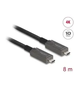 כבל תצוגה ונתונים USB-C 4K HDR אקטיבי על סיב אופטי תומך PD 3A ז/ז DELOCK | 84147 | 40K