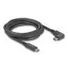 כבל תצוגה ונתונים USB-C 5Gbps HDR צד אחד בזווית 90° תומך PD 60W ז/ז DELOCK | 80038 | 4K