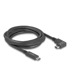 כבל תצוגה ונתונים USB-C 5Gbps HDR צד אחד בזווית 90° תומך PD 60W ז/ז DELOCK | 80038 | 4K