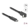 כבל תצוגה ונתונים USB-C 5Gbps HDR צד אחד מכופף 90° תומך PD 60W ז/ז DELOCK | 80035 | 4K