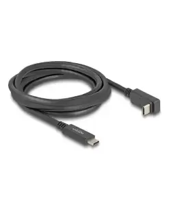 כבל תצוגה ונתונים USB-C 5Gbps HDR צד אחד מכופף 90° תומך PD 60W ז/ז DELOCK | 80035 | 4K