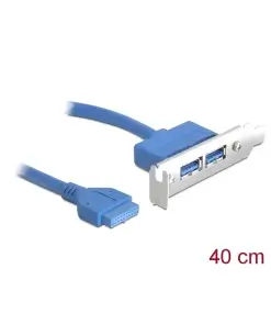 לוחית קצה USB-A 3.0 low profile נ/נ DELOCK | 82976 | 4K