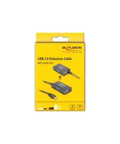 מפצל USB 2.0 אקטיבי עם 4 יציאות ז/נ DELOCK | 82748 | 4K