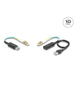 מרחיק USB 10Gbps על גבי כבל רשת אופטי LC Duplex ז/נ DELOCK | 66466 | 4K