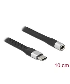 מתאם שמע שטוח תקע USB-C לשקע pl 3.5 סטריאו 4 מגעים ז/נ DELOCK | 86942