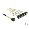 כבל Mini SAS HD SFF-8643 ל- SATA 7 pin x 4 בזווית 90° ז/נ DELOCK | 85685 | 4K