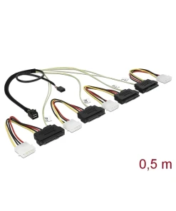 כבל Mini SAS HD SFF-8643 ל- power + SAS SFF-8482x4 ז/ז DELOCK | 83390 | 4K