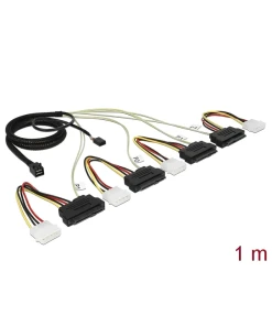 כבל Mini SAS HD SFF-8643 ל- power + SAS SFF-8482x4 ז/ז DELOCK | 83391 | 4K