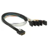 כבל Mini SAS SFF-8087 ל-Sideband + SATA 7 pin x 4 ז/נ DELOCK | 85674 | 4K