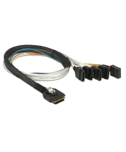 כבל Mini SAS SFF-8087 ל-Sideband + SATA 7 pin x 4 ז/נ DELOCK | 85674 | 4K