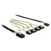 כבל Mini SAS SFF-8087 ל-Sideband + SATA 7 pin x 4 ז/נ DELOCK | 85674 | 4K