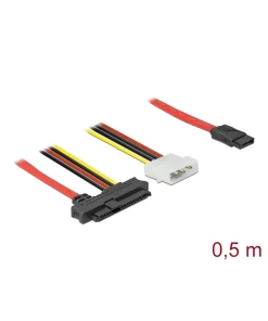 כבל SAS SFF-8482 + Power ל- SATA 7 pin ז/נ DELOCK | 82219 | 4K