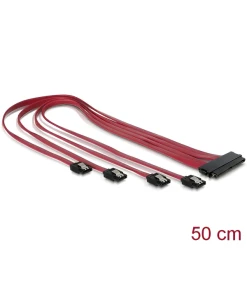 כבל SAS SFF-8484 ל-SATA 7 pin x 4 ז/נ DELOCK | 83044 | 4K