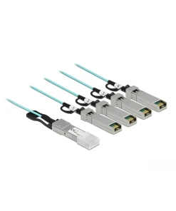 כבל אופטי אקטיבי +QSFP זכר ל- 4 חיבורים +SFP זכר DELOCK | 84058 | 4K