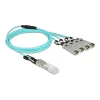 כבל אופטי אקטיבי +QSFP זכר ל- 4 חיבורים +SFP זכר DELOCK | 84073 | 4K