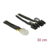 כבל חשמל PCI Express עם ציפוי בד Nylon שקע 6 פינים ל- 2 תקעים 8 (6+2) פינים ז/נ DELOCK | 85455 | 4K
