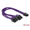 כבל חשמל PCI Express עם ציפוי בד סגול שקע 6 פינים ל- 2 תקעים 8 (6+2) פינים ז/נ DELOCK | 83704 | 4K