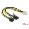 כבל חשמל PCI Express שקע 6 פינים ל- 2 תקעים 8 (6+2) פינים ז/נ DELOCK | 83433 | 4K