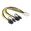 כבל חשמל PCI Express שקע 6 פינים ל- 2 תקעים 8 (6+2) פינים ז/נ DELOCK | 83433 | 4K