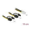 כבל חשמל PCI Express שקע 6 פינים ל- 2 תקעים 8 (6+2) פינים ז/נ DELOCK | 85452 | 4K
