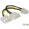 כבל חשמל PCI Express תקע 6 פינים ל- 2 x מולקס ז/ז DELOCK | 82315 | 4K