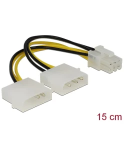 כבל חשמל PCI Express תקע 6 פינים ל- 2 x מולקס ז/ז DELOCK | 82315 | 4K