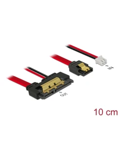 כבל חשמל ונתונים שקע SATA 6 Gb/s 22 pin לשקע SATA 7 pin + שקע חשמל 2 פין נ/נ DELOCK | 85238 | 4K