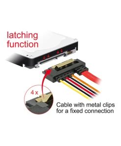 כבל חשמל ונתונים שקע SATA 6 Gb/s 22 pin לשקע SATA 7 pin + תקע מולקס נ/נ DELOCK | 85230 | 4K