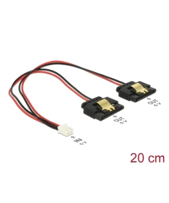 כבל חשמל שקע 2 פין ל- 2 SATA 15 pin x נ/נ DELOCK | 85249 | 4K