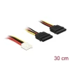 כבל חשמל שקע Floppy ל- 2 SATA 15 pin x נ/נ DELOCK | 84859 | 4K