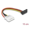 כבל חשמל שקע SATA 15 pin בזווית 90° למטה לתקע מולקס 4 פין ז/נ DELOCK | 60101 | 4K