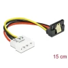 כבל חשמל שקע SATA 15 pin בזווית 90° עם קליפס לתקע מולקס 4 פין ז/נ DELOCK | 60121 | 4K