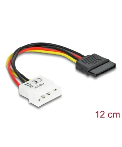 כבל חשמל שקע SATA 15 pin לתקע מולקס 4 פין ז/נ DELOCK | 60100 | 4K