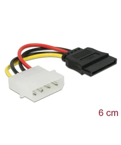 כבל חשמל שקע SATA 15 pin לתקע מולקס 4 פין ז/נ DELOCK | 60112 | 4K