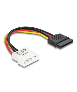 כבל חשמל שקע SATA 15 pin לתקע מולקס 4 פין ז/נ DELOCK | 60112 | 4K