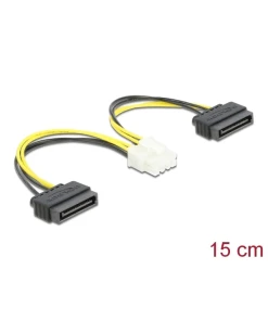 כבל חשמל תקע 8pin EPS ל- 2 SATA x ז/נ DELOCK | 83020 | 4K