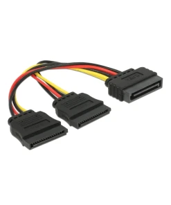 כבל מפצל חשמל תקע SATA 15 pin ל- 2 SATA x נ/נ DELOCK | 60135 | 4K