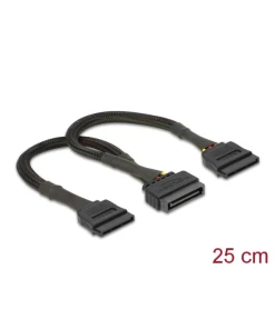 כבל מפצל חשמל תקע SATA 15 pin ל- 2 SATA x נ/נ DELOCK | 60135 | 4K