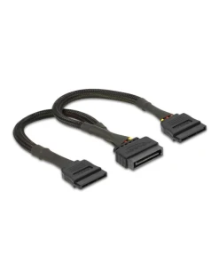 כבל מפצל חשמל תקע SATA 15 pin ל- 2 SATA x נ/נ DELOCK | 60174 | 4K