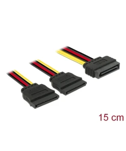 כבל מפצל חשמל תקע SATA 15 pin ל- 2 SATA x נ/נ DELOCK | 60174 | 4K