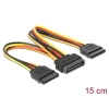 כבל מפצל חשמל תקע SATA 15 pin ל- 2 SATA x נקבה גרסה 5 גידים נ/נ DELOCK | 60143 | 4K