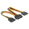 כבל מפצל חשמל תקע SATA 15 pin ל- 2 SATA x נקבה גרסה 5 גידים נ/נ DELOCK | 60143 | 4K