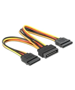 כבל מפצל חשמל תקע SATA 15 pin ל- 2 SATA x נקבה גרסה 5 גידים נ/נ DELOCK | 60143 | 4K