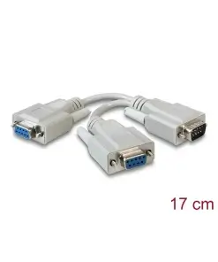 כבל מפצל תקע Serial D-Sub 9 ל- 2 שקעים D-Sub 9 ז/נ DELOCK | 65403 | 4K