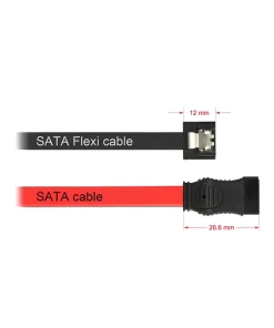 כבל נתונים SATA 6 Gb/s 7 pin FLEXI צבע שחור נ/נ DELOCK | 83843 | 4K