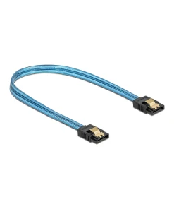 כבל נתונים SATA 6 Gb/s 7 pin זוהר UV צבע כחול נ/נ DELOCK | 82130 | 4K