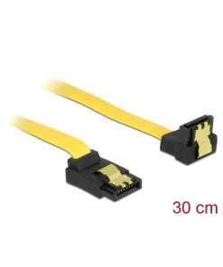 כבל נתונים SATA 6 Gb/s 7 pin צד אחד בזווית 90° למטה צד שני בזווית 90° למעלה צבע צהוב נ/נ DELOCK | 82820 | 4K